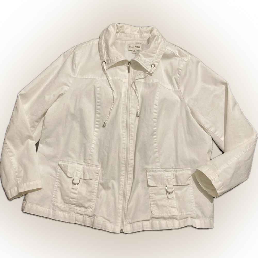 White Full Zip Spring Jacket. Studio Works Size X… - image 1